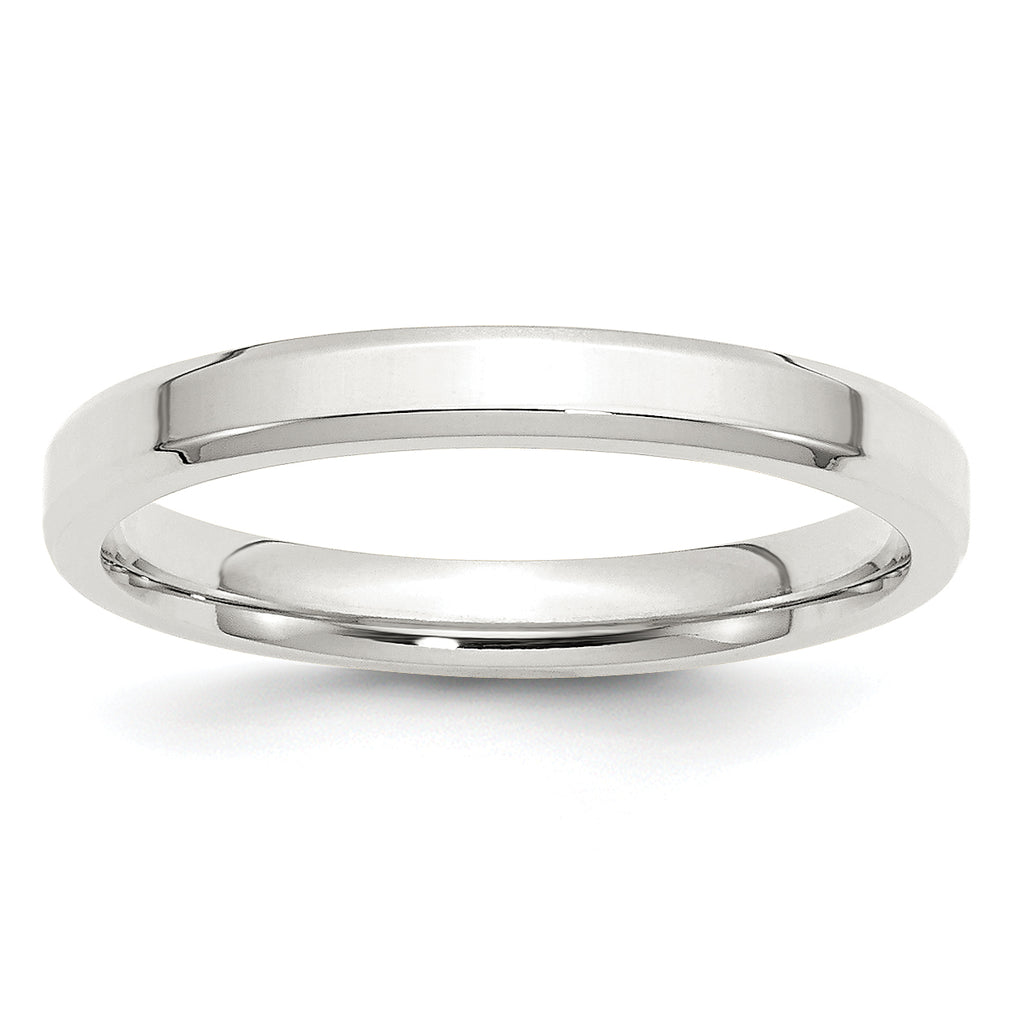 Sterling Silver 3mm Beveled Edge Band