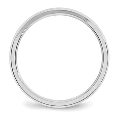SS Rhodium-plated 3mm Bevel Edge Size 13.5 Band