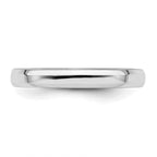 Sterling Silver Rhodium-plated 3mm Bevel Edge Band