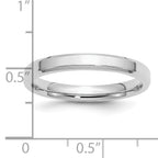 Sterling Silver Rhodium-plated 3mm Bevel Edge Band