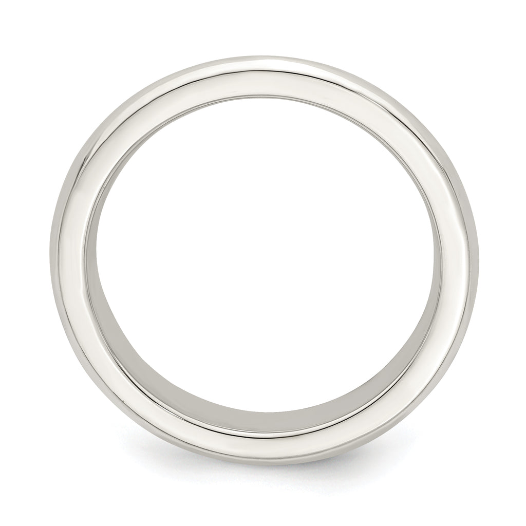 Sterling Silver 4mm Beveled Edge Band