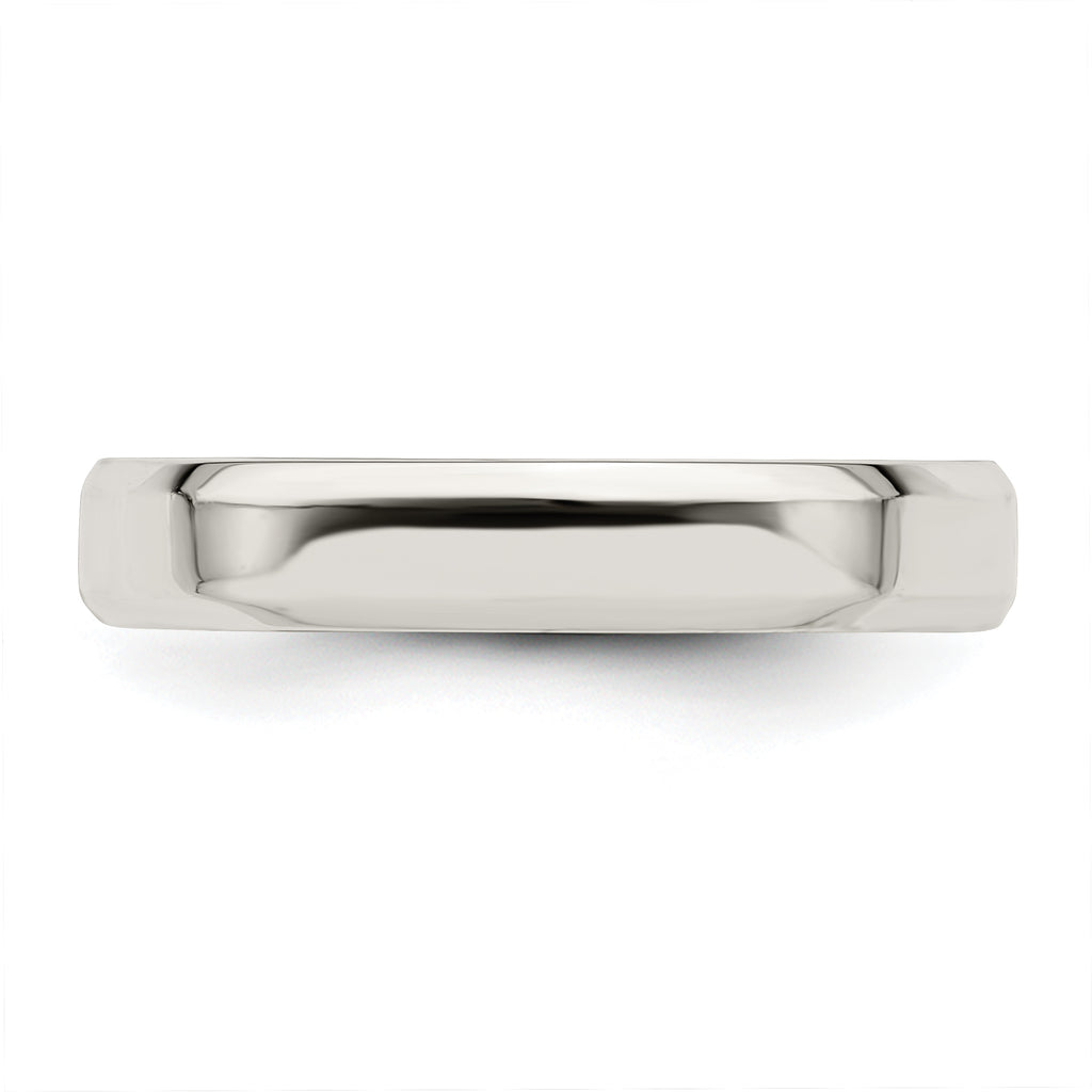 Sterling Silver 4mm Beveled Edge Band