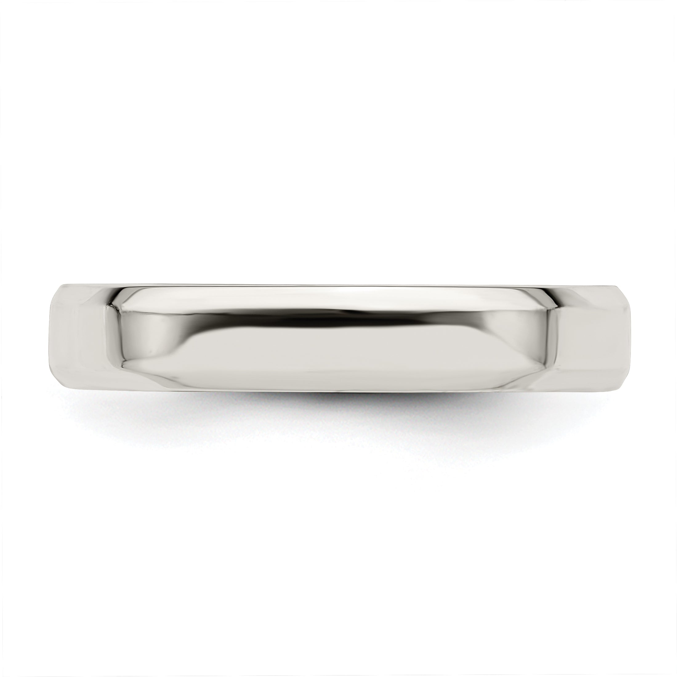 Sterling Silver 4mm Beveled Edge Band