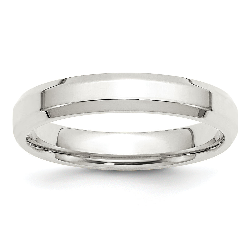 Sterling Silver 4mm Beveled Edge Band