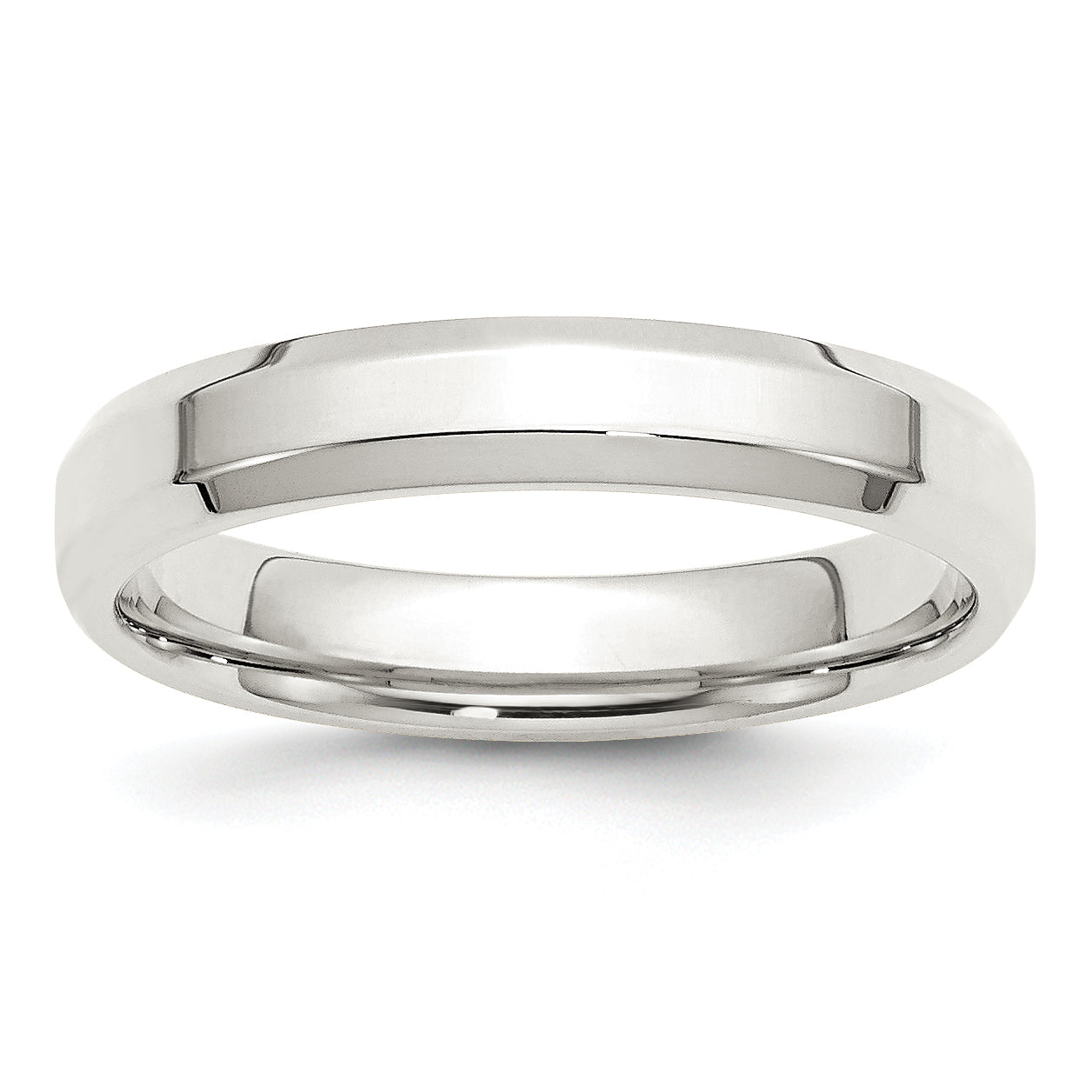 Sterling Silver 4mm Beveled Edge Band