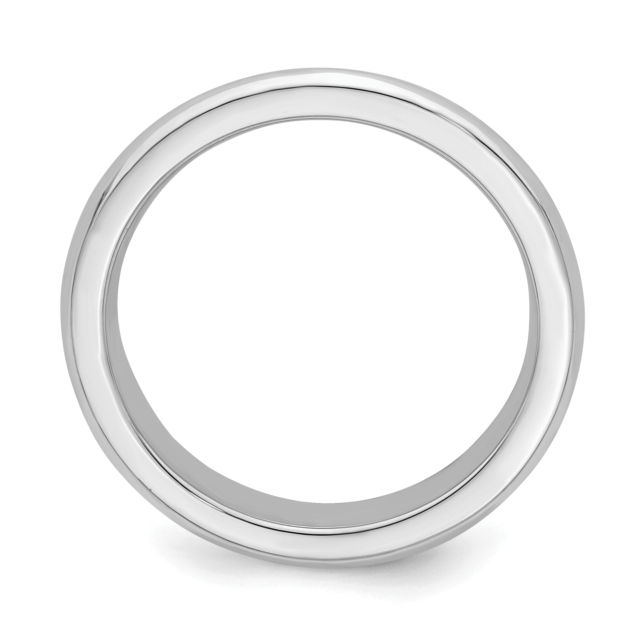 Sterling Silver Rhodium-plated 4mm Bevel Edge Band Secondary image
