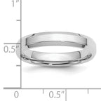 Sterling Silver Rhodium-plated 4mm Bevel Edge Band