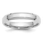 Sterling Silver Rhodium-plated 4mm Bevel Edge Band