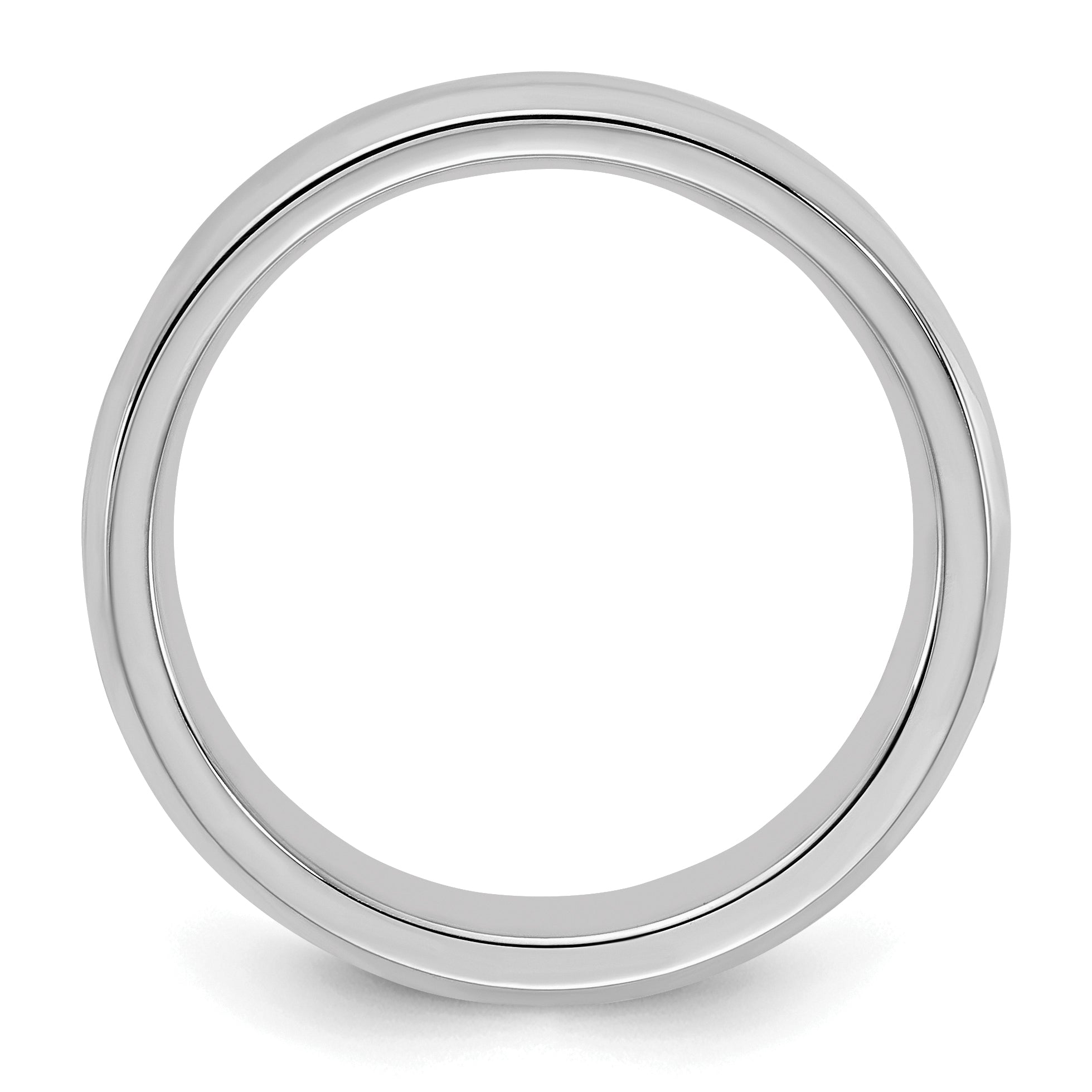 Sterling Silver Rhodium-plated 5mm Bevel Edge Wedding Band Ring Secondary image