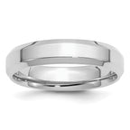 SS Rhodium-plated 5mm Bevel Edge Size 9.5 Band