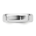 Sterling Silver Rhodium-plated 6mm Bevel Edge Size 13.5 Band