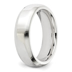 Sterling Silver Rhodium-plated 6mm Bevel Edge Size 13.5 Band