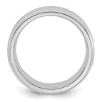 Sterling Silver Rhodium-plated 6mm Bevel Edge Size 13.5 Band