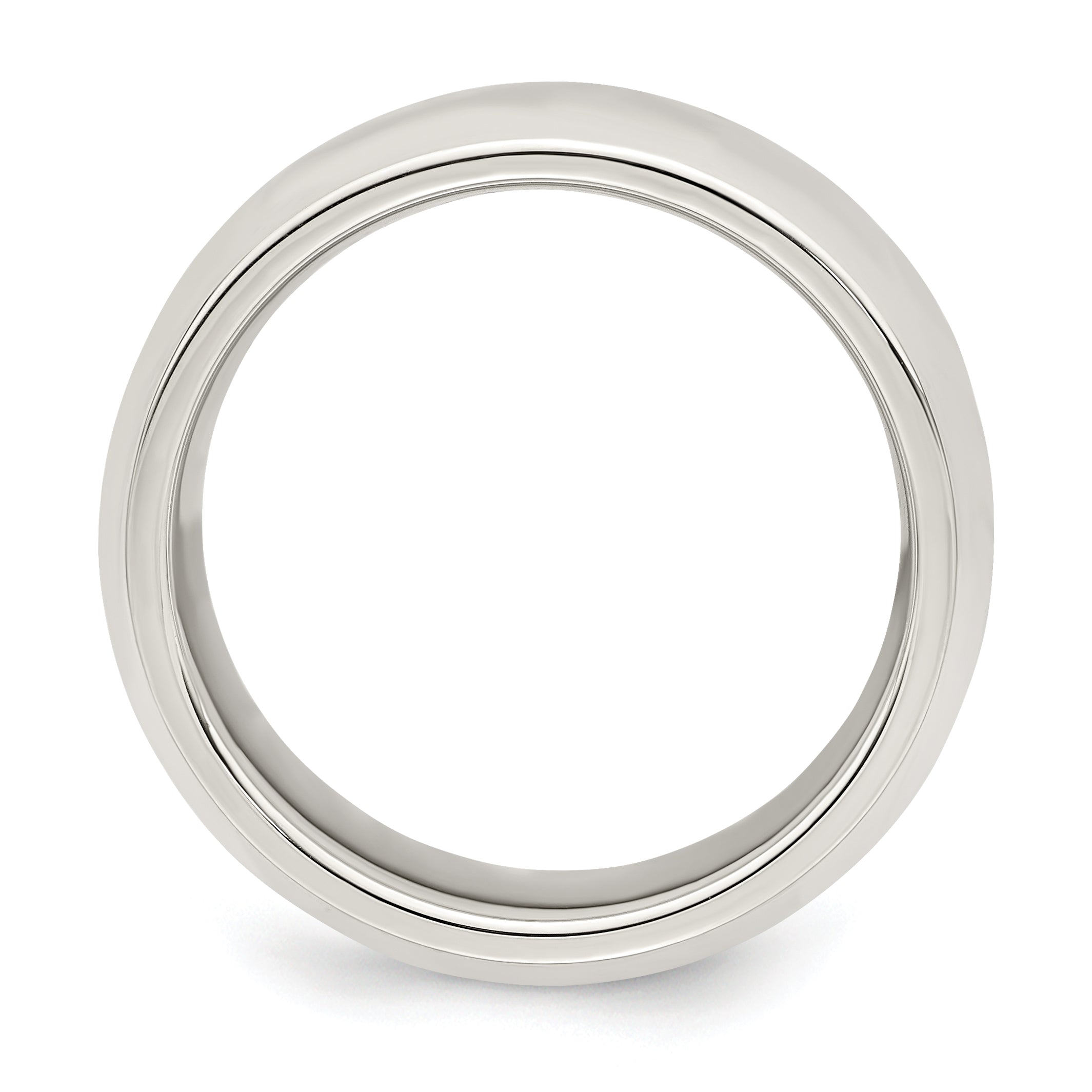 Sterling Silver 7mm Beveled Edge Size 4 Band Secondary image