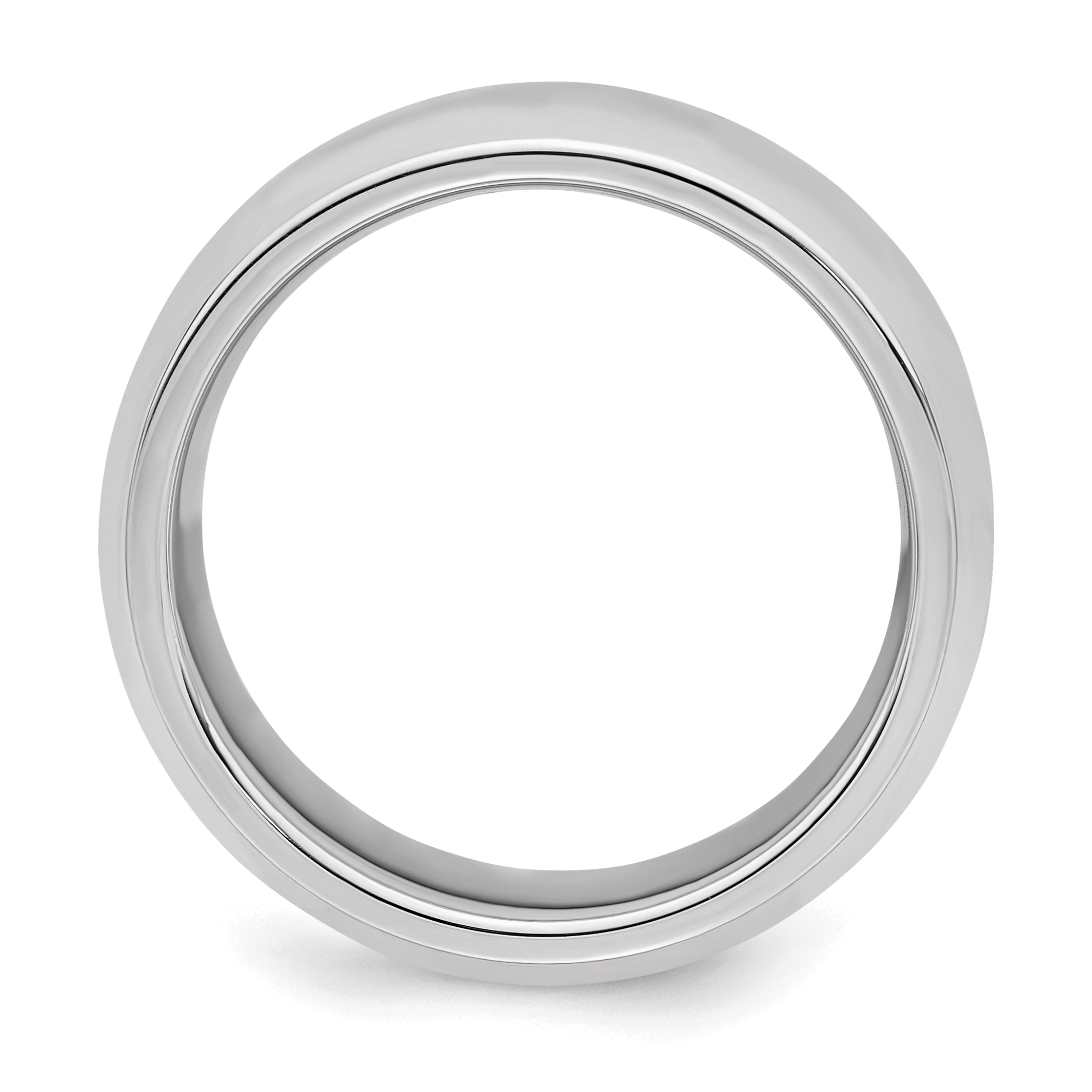 Sterling Silver Rhodium-plated 7mm Bevel Edge Wedding Band Ring Secondary image