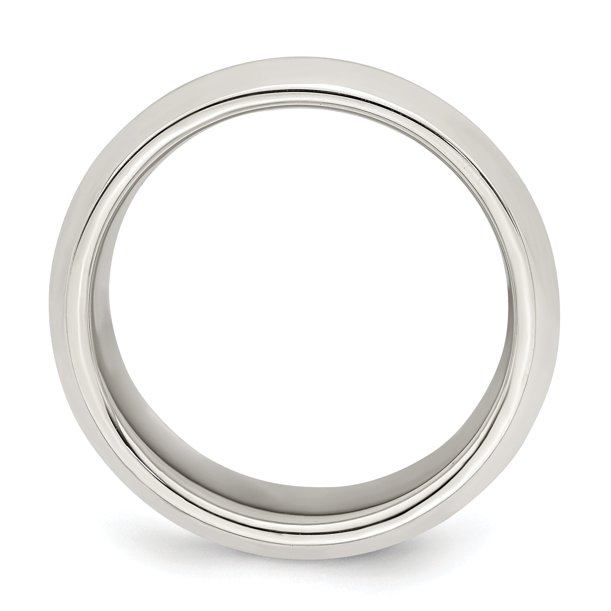 Sterling Silver 8mm Beveled Edge Band