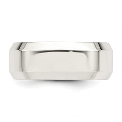 SS 8mm Bevel Edge Size 14 Band