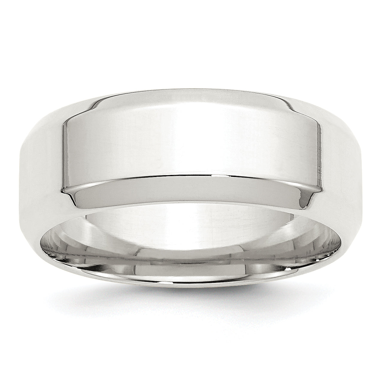 Sterling Silver 8mm Beveled Edge Band Main image