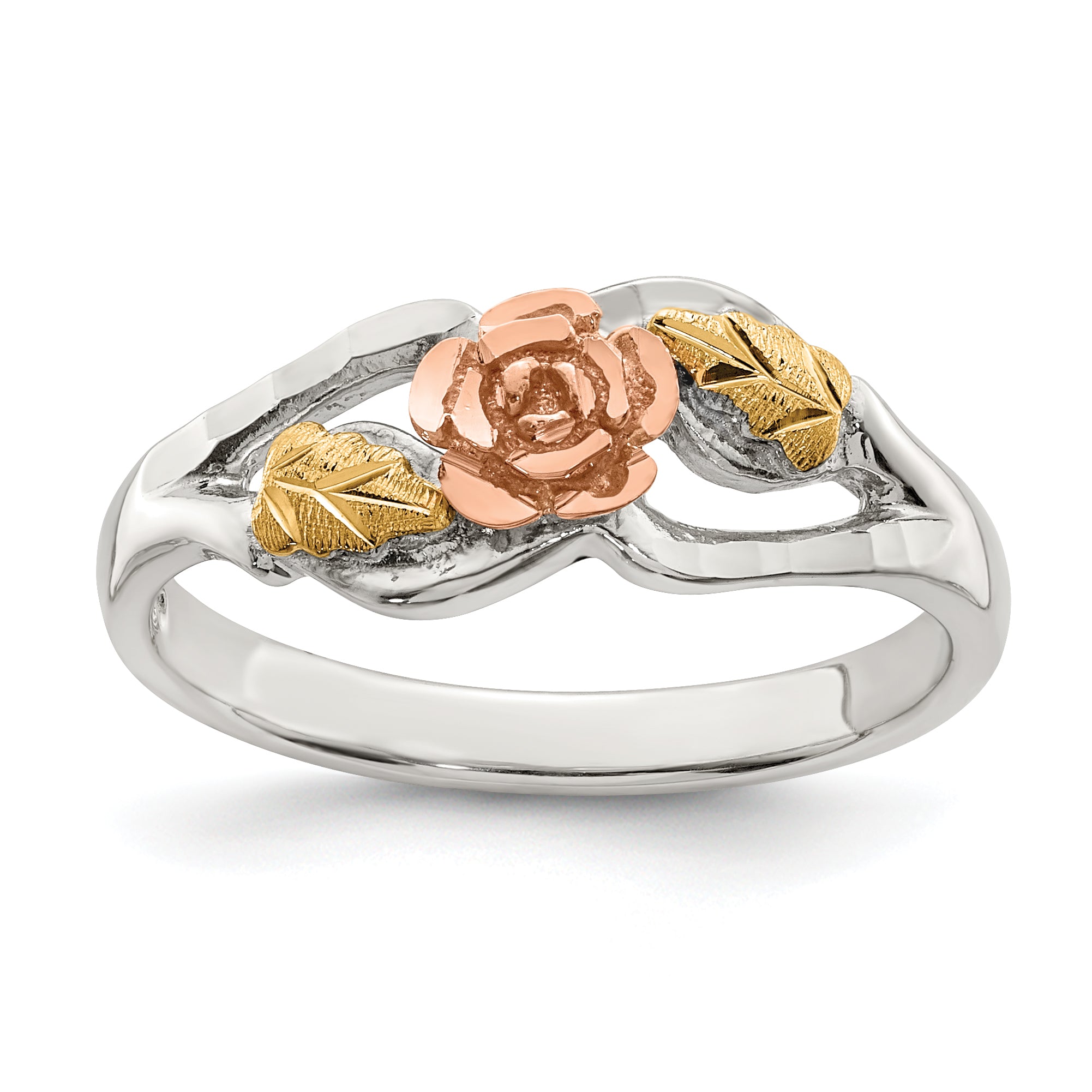 Landstrom's Mt. Rushmore Black Hills Sterling Silver 12K Gold Accents Rose Ring Main image
