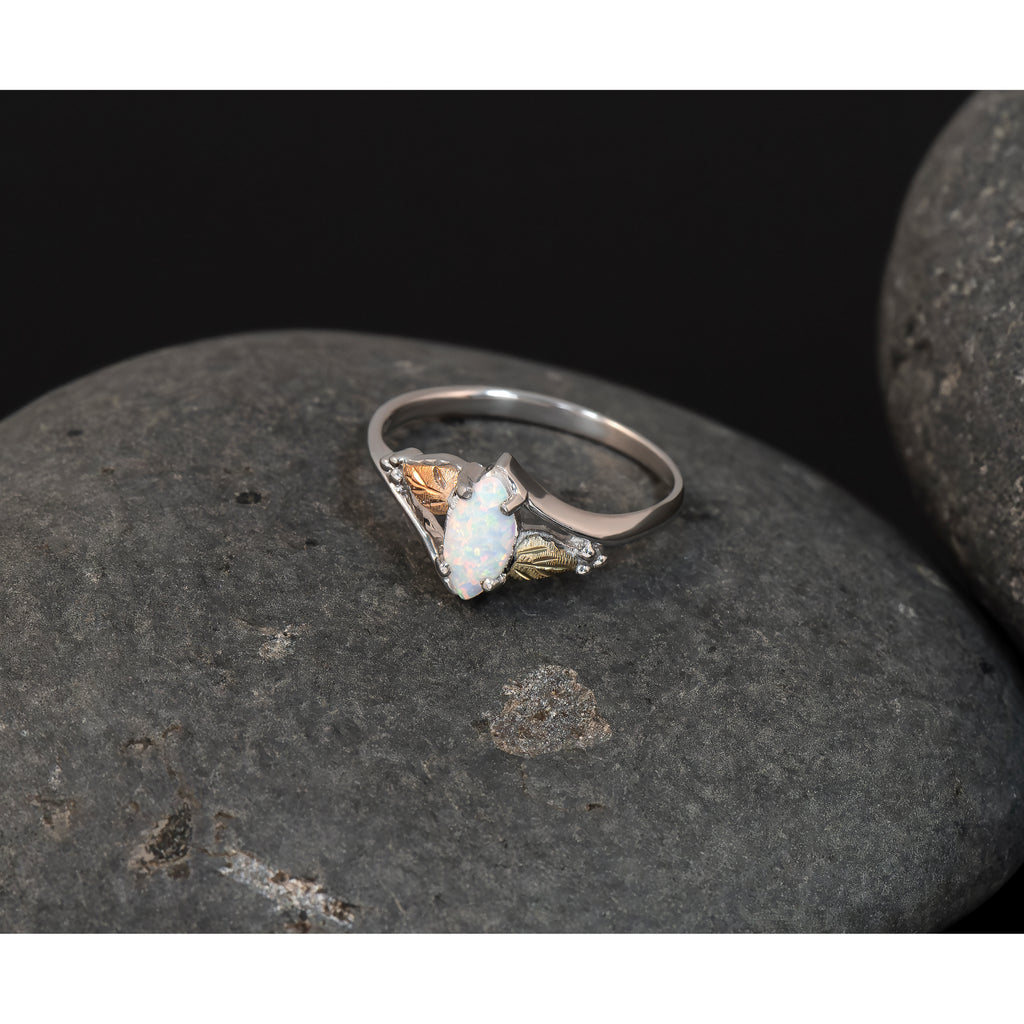 Landstrom's Mt. Rushmore Black Hills Sterling Silver 12K Gold Accents Lab Created Opal Ring