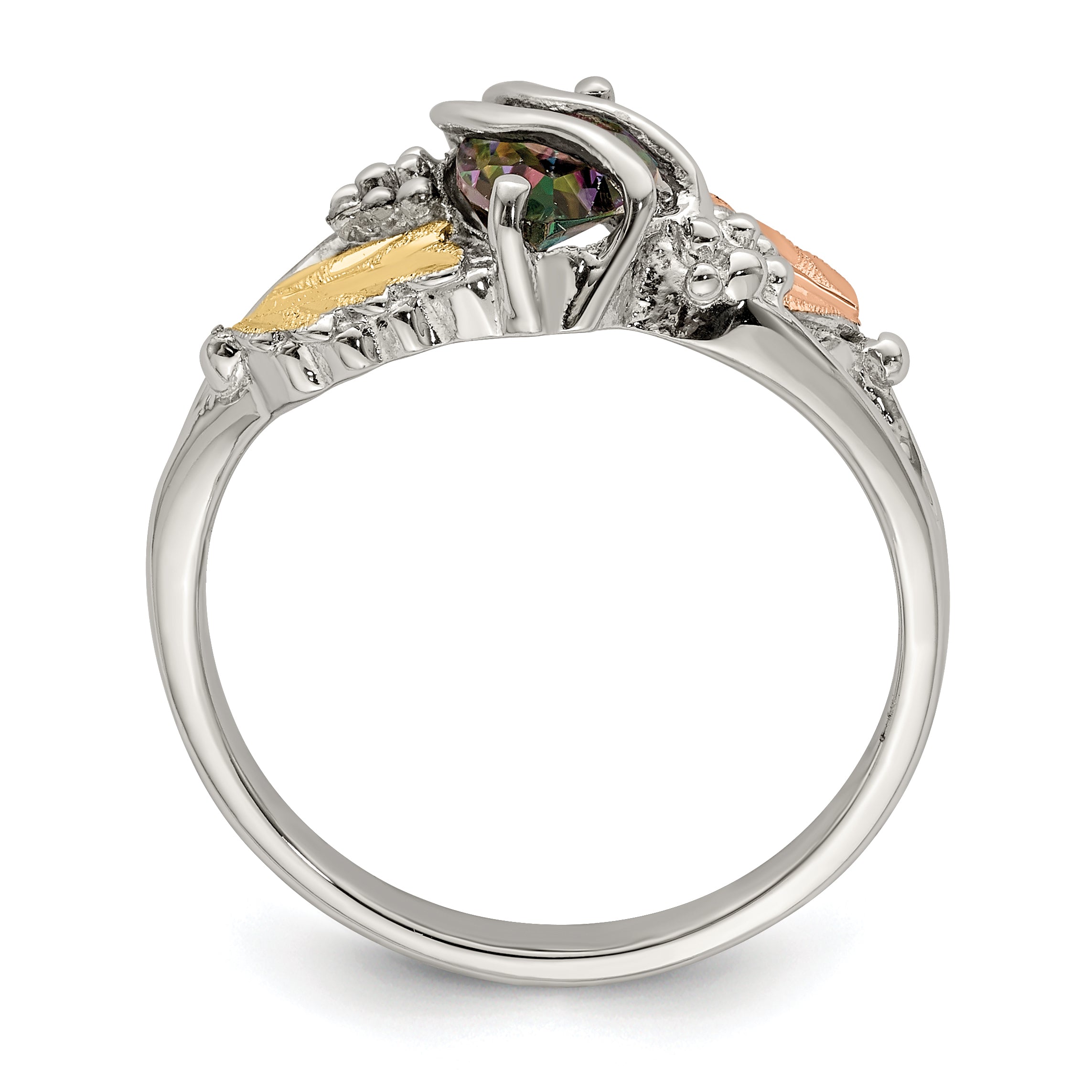 Landstrom's Mt. Rushmore Black Hills Sterling Silver 12K Gold Accents Mystic Fire Topaz Ring Main image
