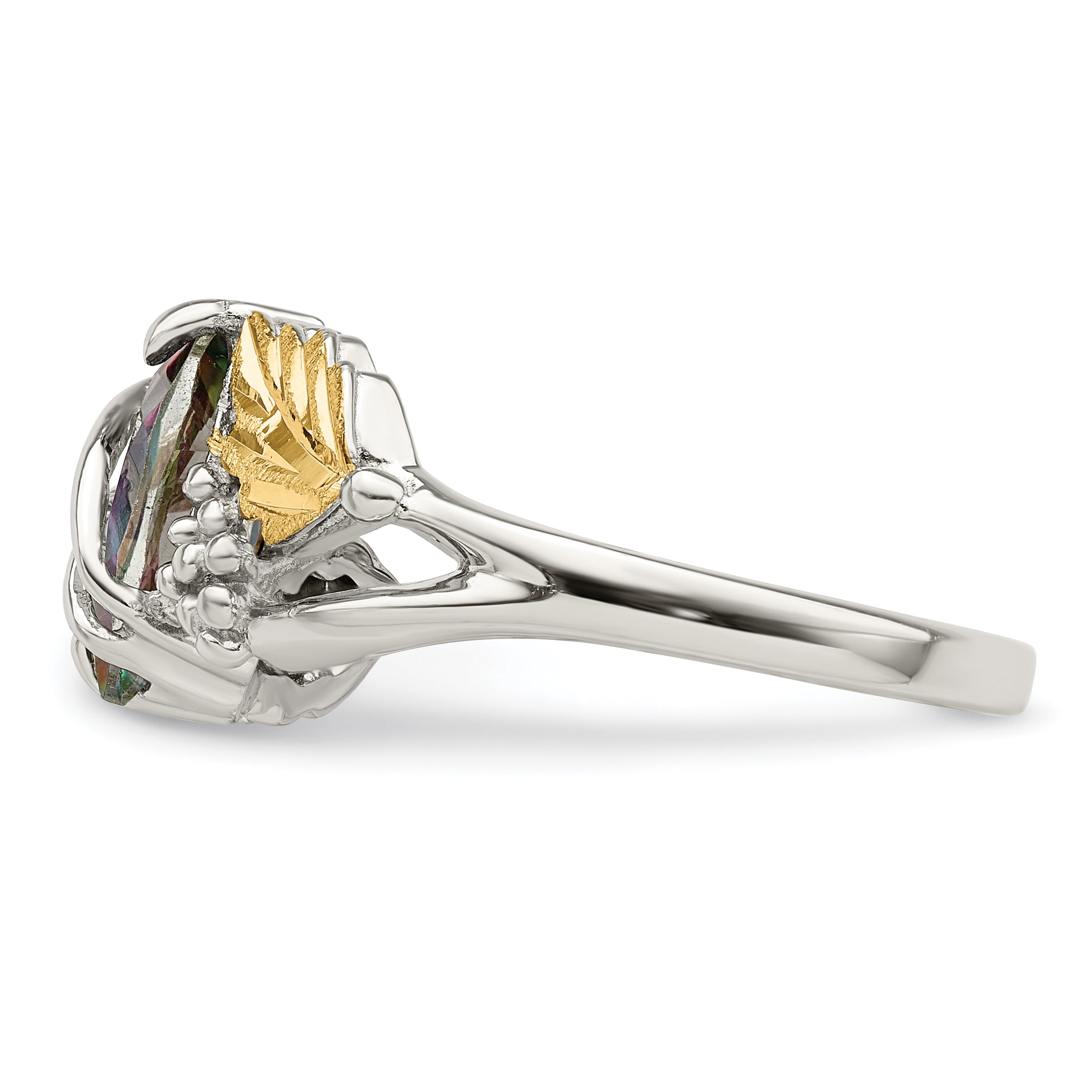 Landstrom's Mt. Rushmore Black Hills Sterling Silver 12K Gold Accents Mystic Fire Topaz Ring Secondary image