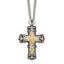 Landstrom's Mt. Rushmore Black Hills Sterling Silver 12K Gold Accents Antiqued Cross 18 inch Spring Ring Clasp Necklace