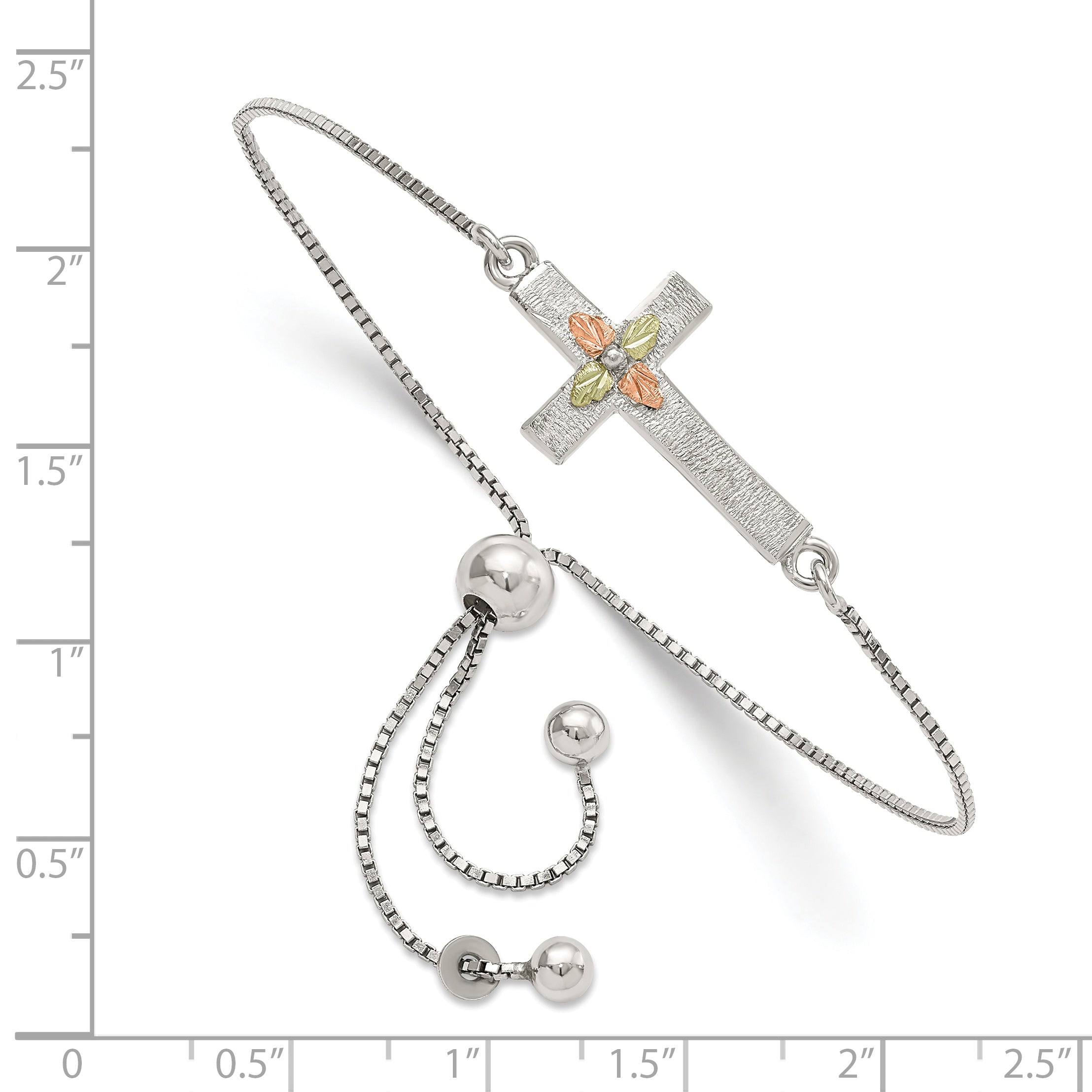 Landstrom's Mt. Rushmore Black Hills Sterling Silver 12k Accents Landstrom's Mt. Rushmore Black Hills Gold Cross Adjustable Bracelet Secondary image