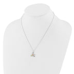 Sterling Silver Rhod-pltd With 12K Accents Hummingbird 18in Necklace