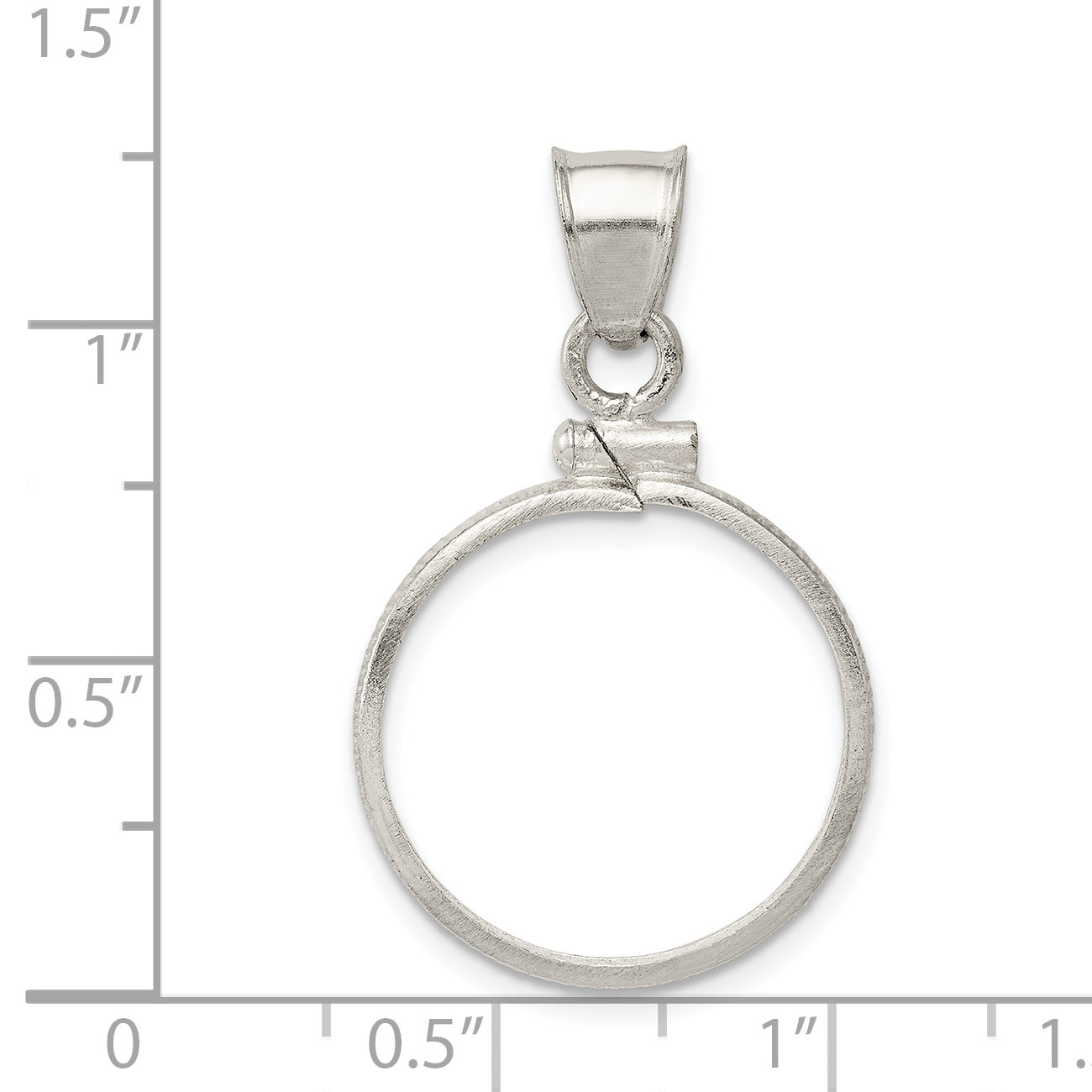 Wideband Distinguished Coin Jewelry Sterling Silver Polished 19.1 x 1.5mm $0.01 Screw Top Coin Bezel Pendant