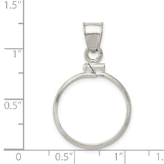 Wideband Distinguished Coin Jewelry Sterling Silver Polished 19.1 x 1.5mm $0.01 Screw Top Coin Bezel Pendant