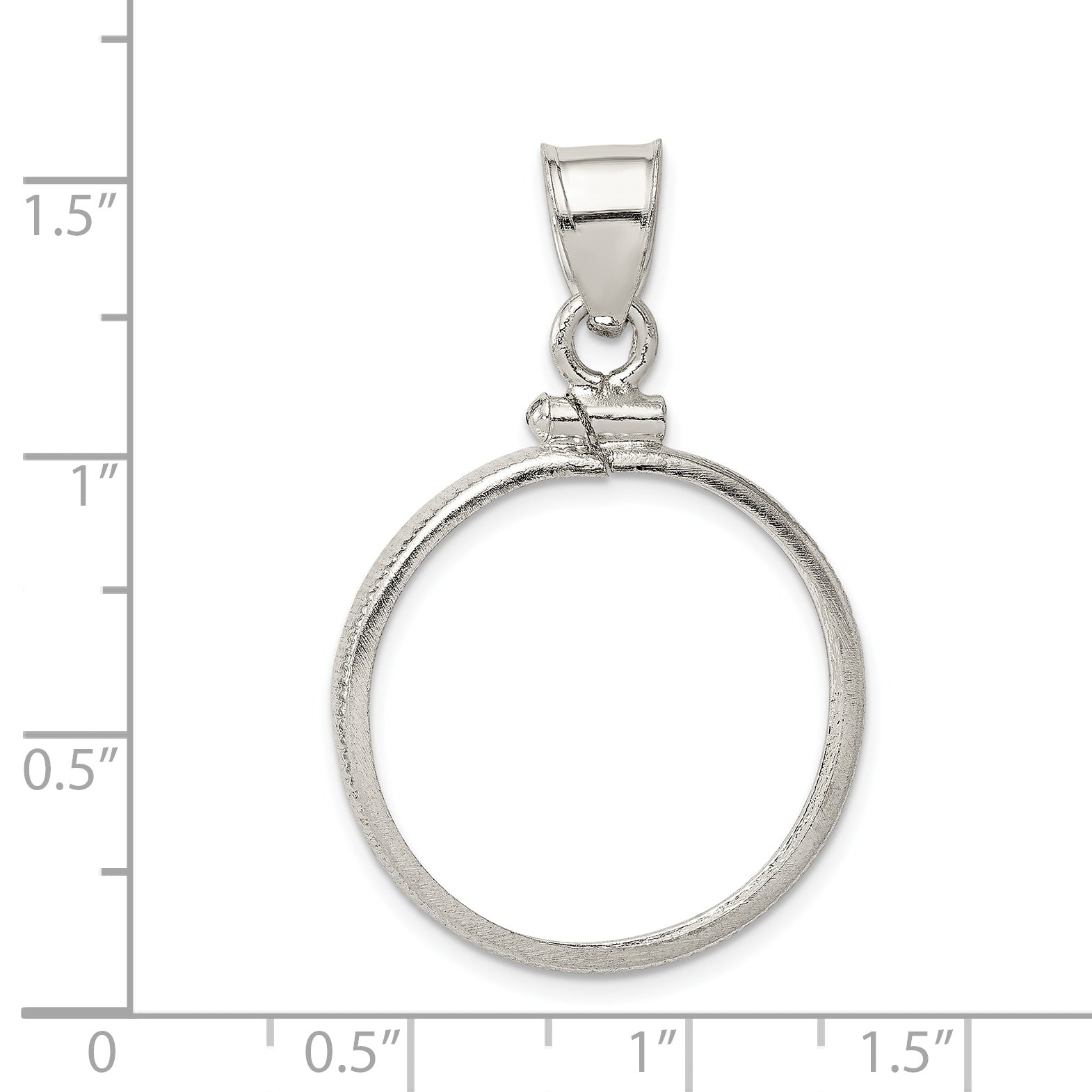 Wideband Distinguished Coin Jewelry Sterling Silver Polished 21.1 x 2.0mm $0.05 Screw Top Coin Bezel Pendant