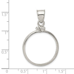 Wideband Distinguished Coin Jewelry Sterling Silver Polished 21.1 x 2.0mm $0.05 Screw Top Coin Bezel Pendant