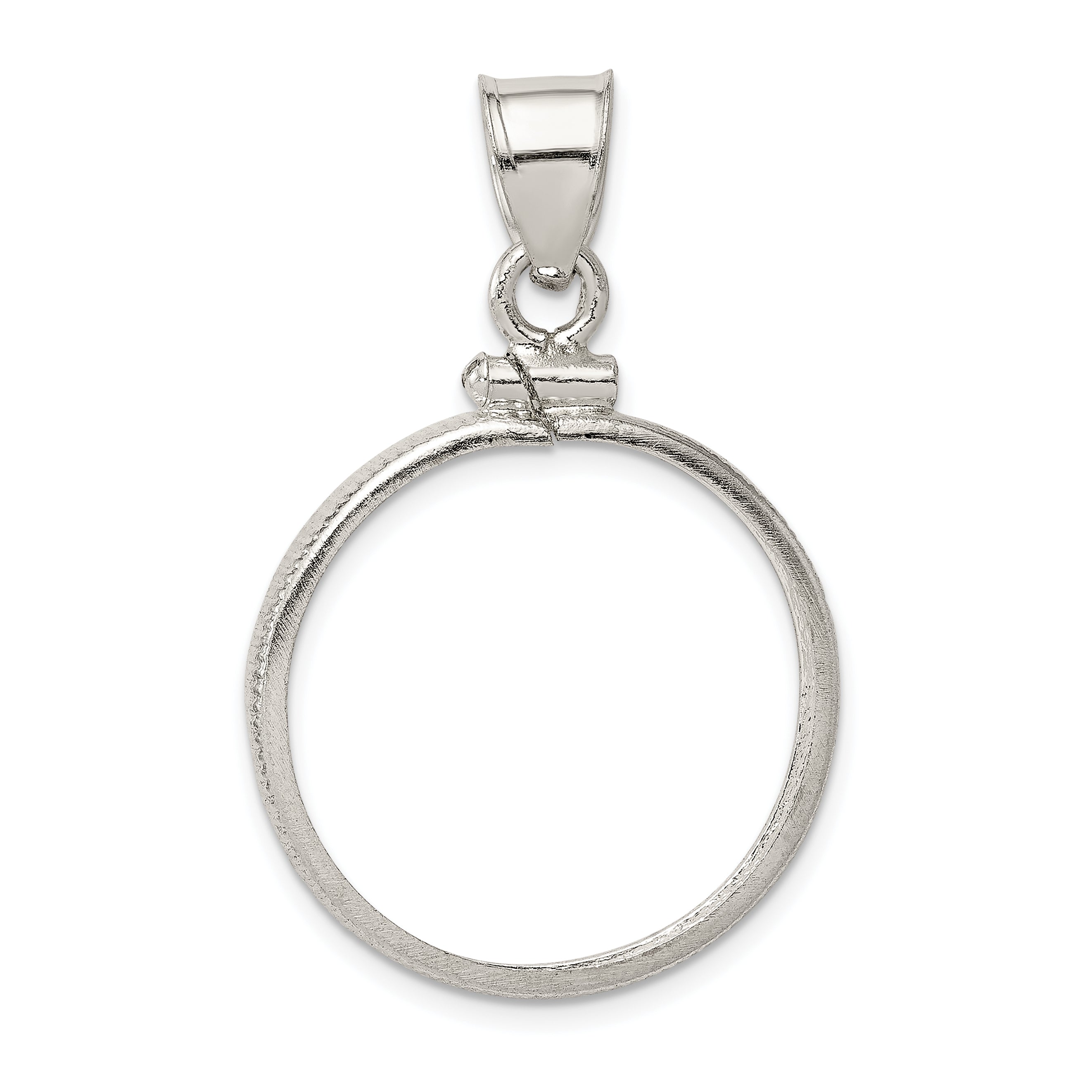 Wideband Distinguished Coin Jewelry Sterling Silver Polished 21.1 x 2.0mm $0.05 Screw Top Coin Bezel Pendant Main image