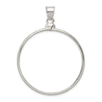 Wideband Distinguished Coin Jewelry Sterling Silver Polished 38.2 x 2.8mm Screw Top Coin Bezel Pendant