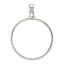 Wideband Distinguished Coin Jewelry Sterling Silver Polished 38.2 x 2.8mm Screw Top Coin Bezel Pendant