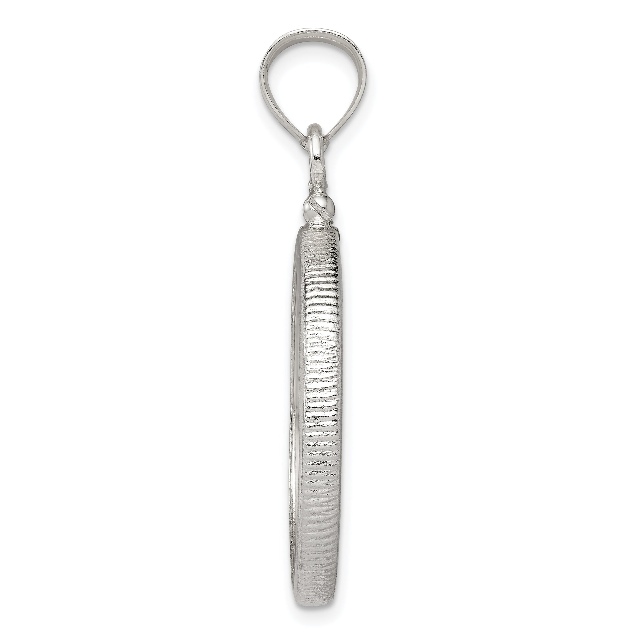 Wideband Distinguished Coin Jewelry Sterling Silver Polished 24.1 x 1.7mm $0.25 Screw Top Coin Bezel Pendant Secondary image