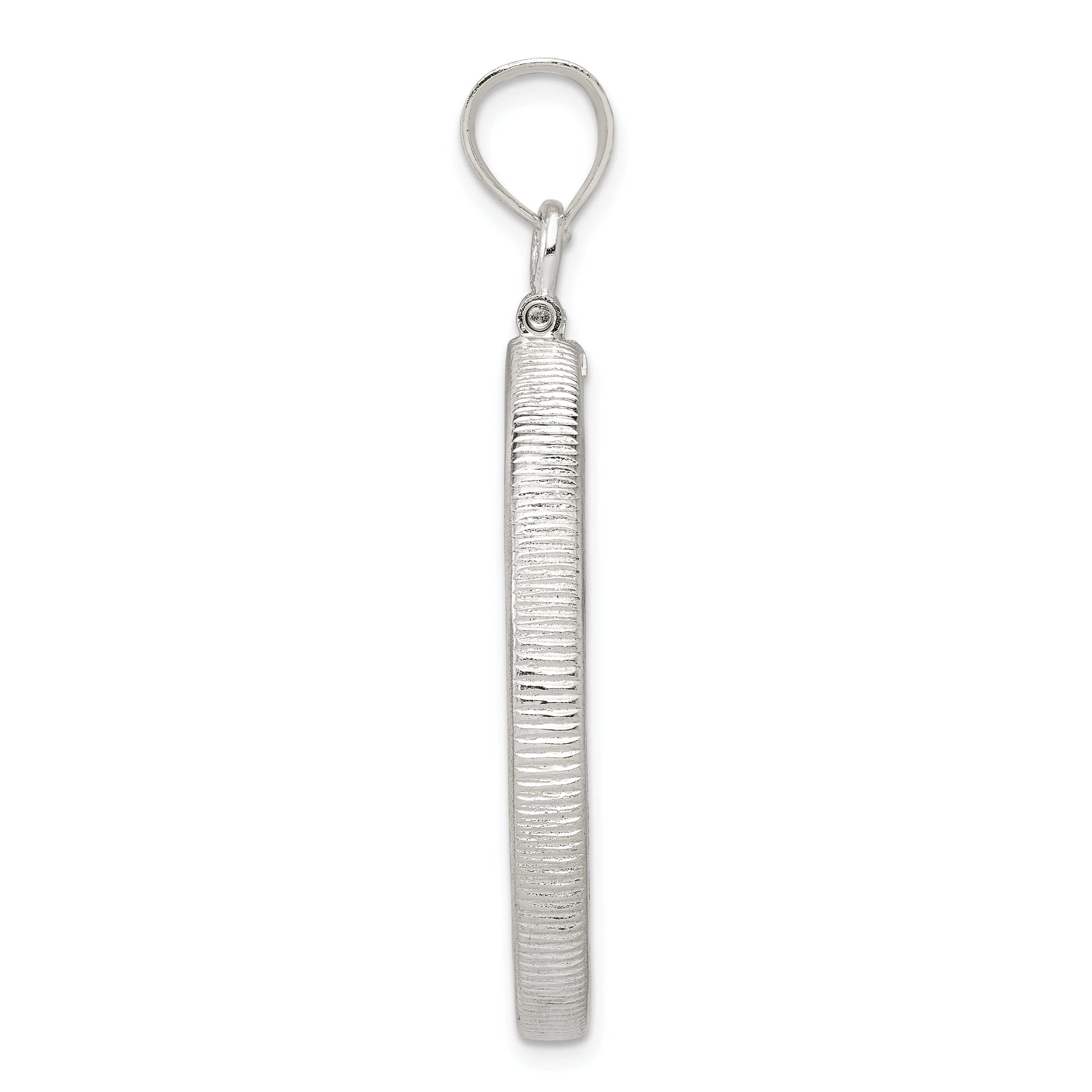 Wideband Distinguished Coin Jewelry Sterling Silver Polished 30.5 x 2.1mm $0.50 Screw Top Coin Bezel Pendant