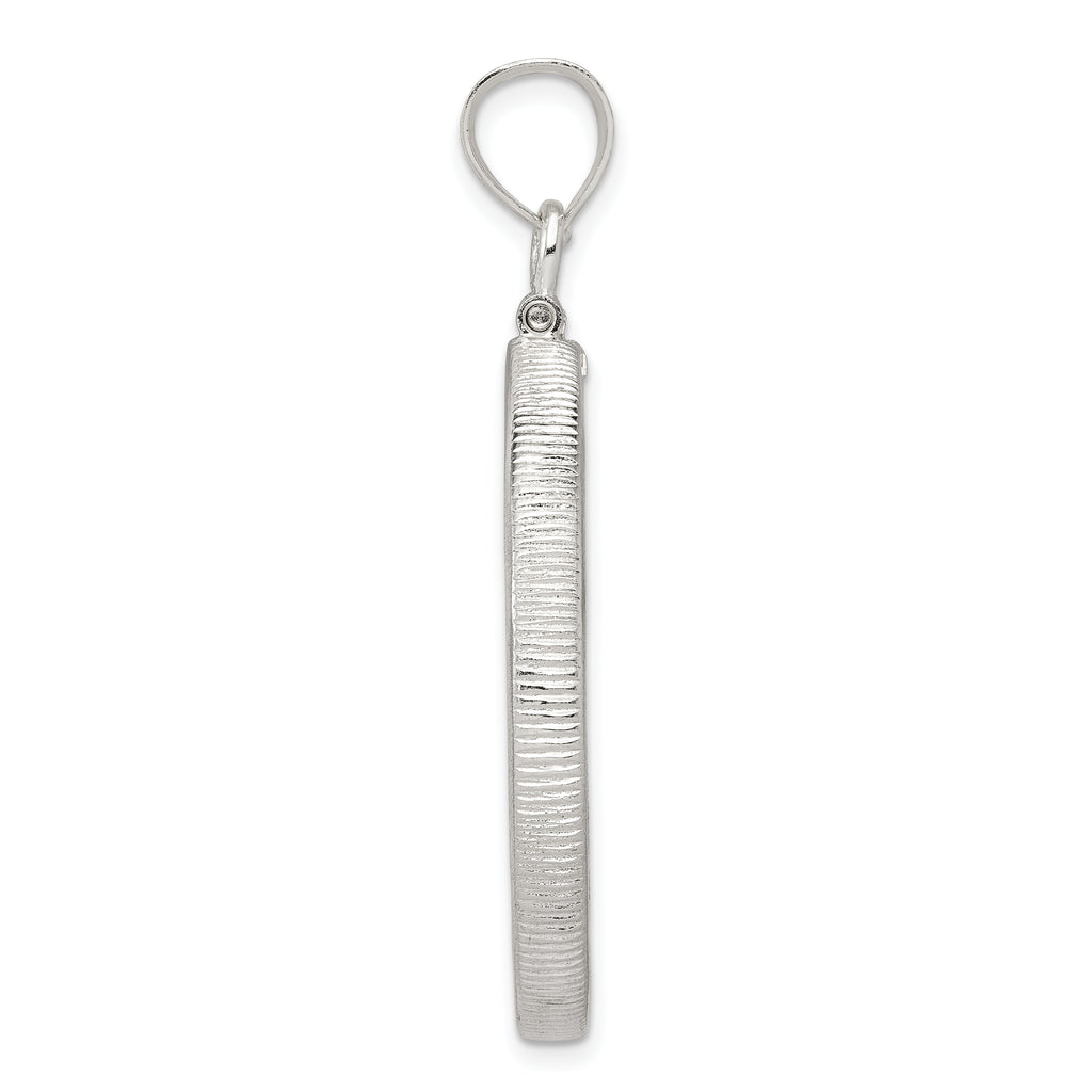 Wideband Distinguished Coin Jewelry Sterling Silver Polished 30.5 x 2.1mm $0.50 Screw Top Coin Bezel Pendant