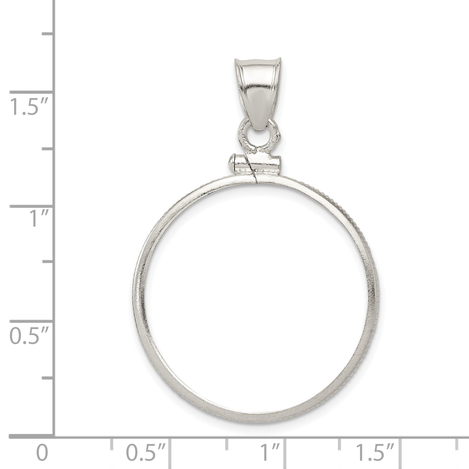 Wideband Distinguished Coin Jewelry Sterling Silver Polished 26.4 x 1.8mm Susan B. Anthony Screw Top Coin Bezel Pendant