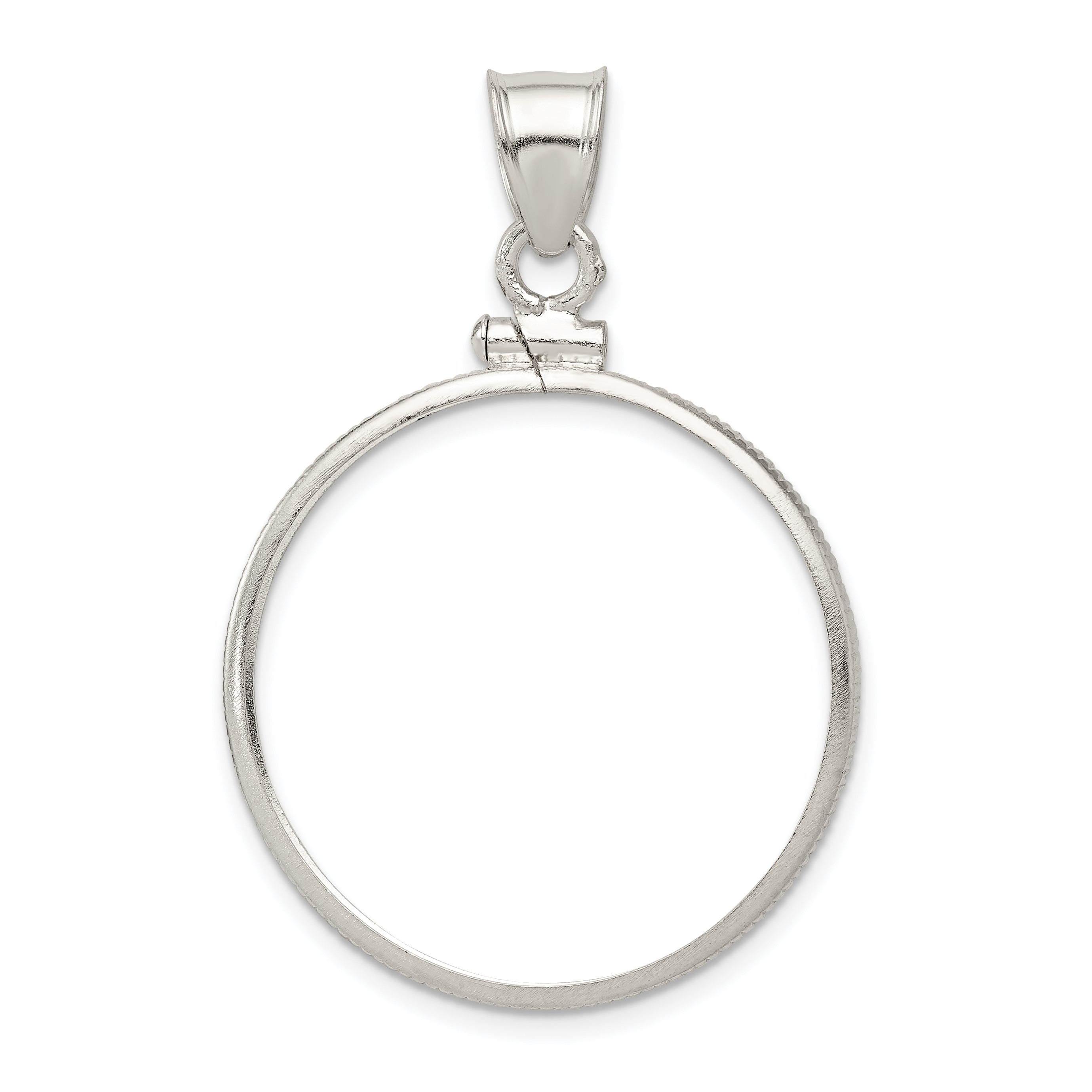 Wideband Distinguished Coin Jewelry Sterling Silver Polished 26.4 x 1.8mm Susan B. Anthony Screw Top Coin Bezel Pendant