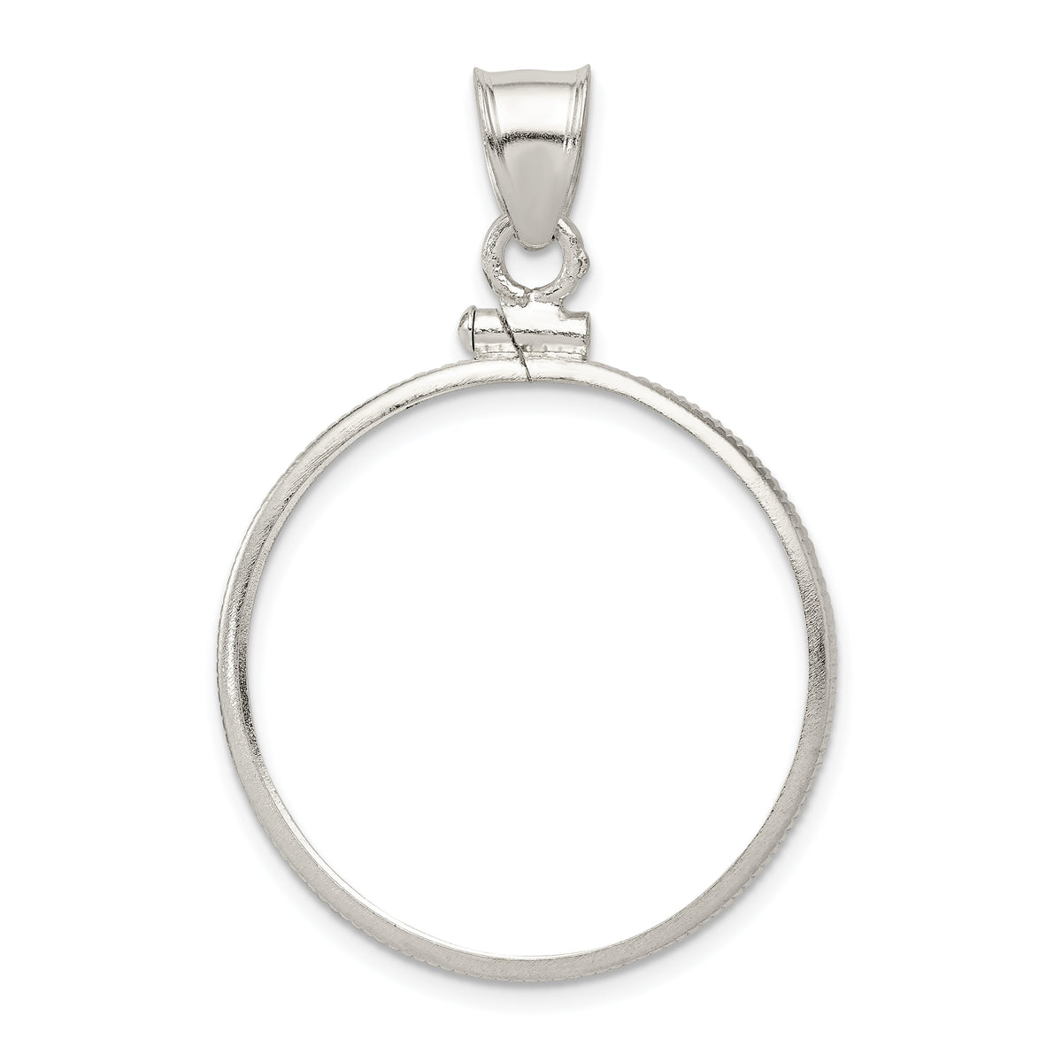 Wideband Distinguished Coin Jewelry Sterling Silver Polished 26.4 x 1.8mm Susan B. Anthony Screw Top Coin Bezel Pendant