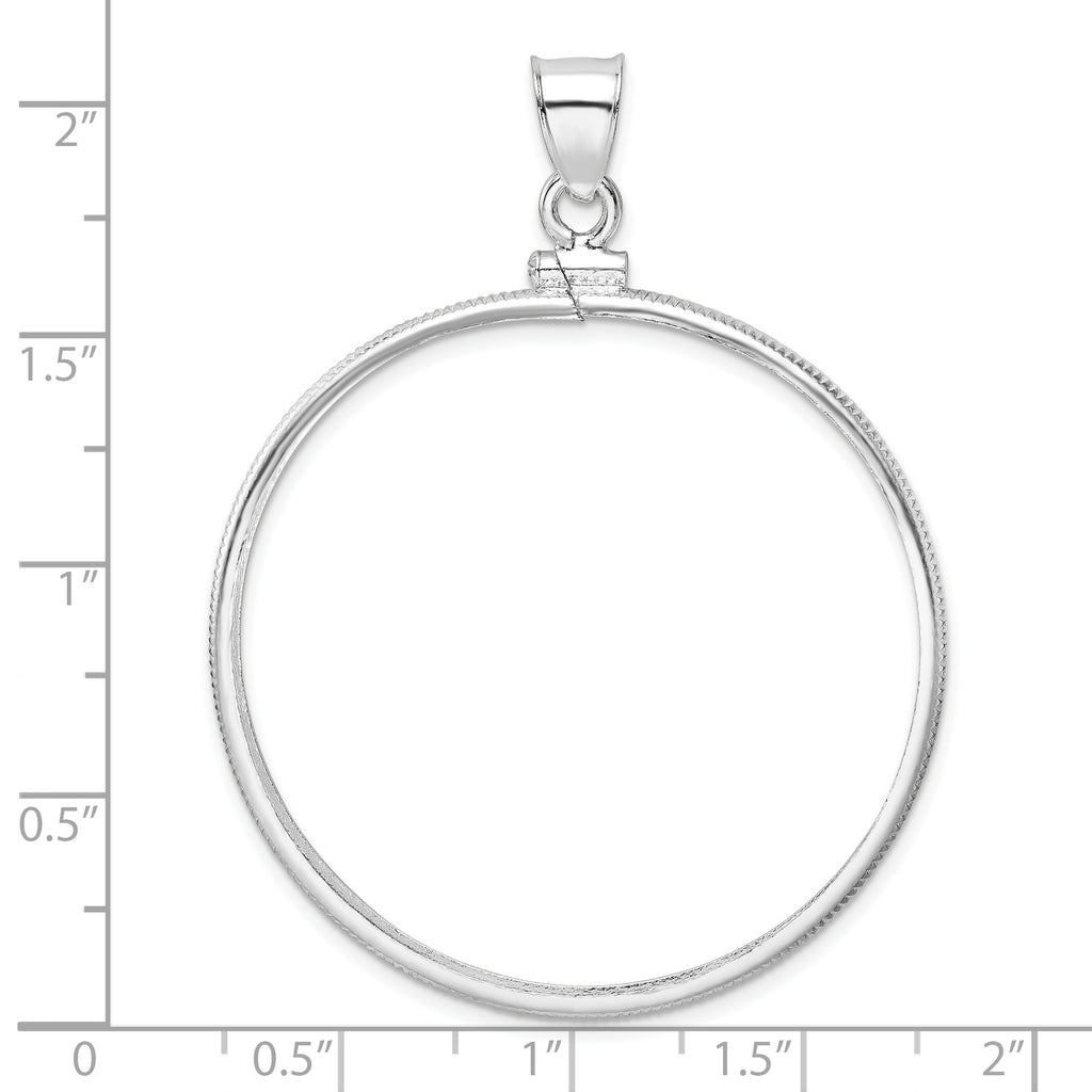 Wideband Distinguished Coin Jewelry Sterling Silver Polished 39.4 x 3.1mm 1 oz. Screw Top Coin Bezel Pendant