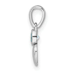 Sterling Silver Rhodium-plated Polished LS Blue Topaz Heart Pendant