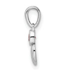 Sterling Silver Rhodium-plated Polished Rhodolite Garnet Heart Pendant