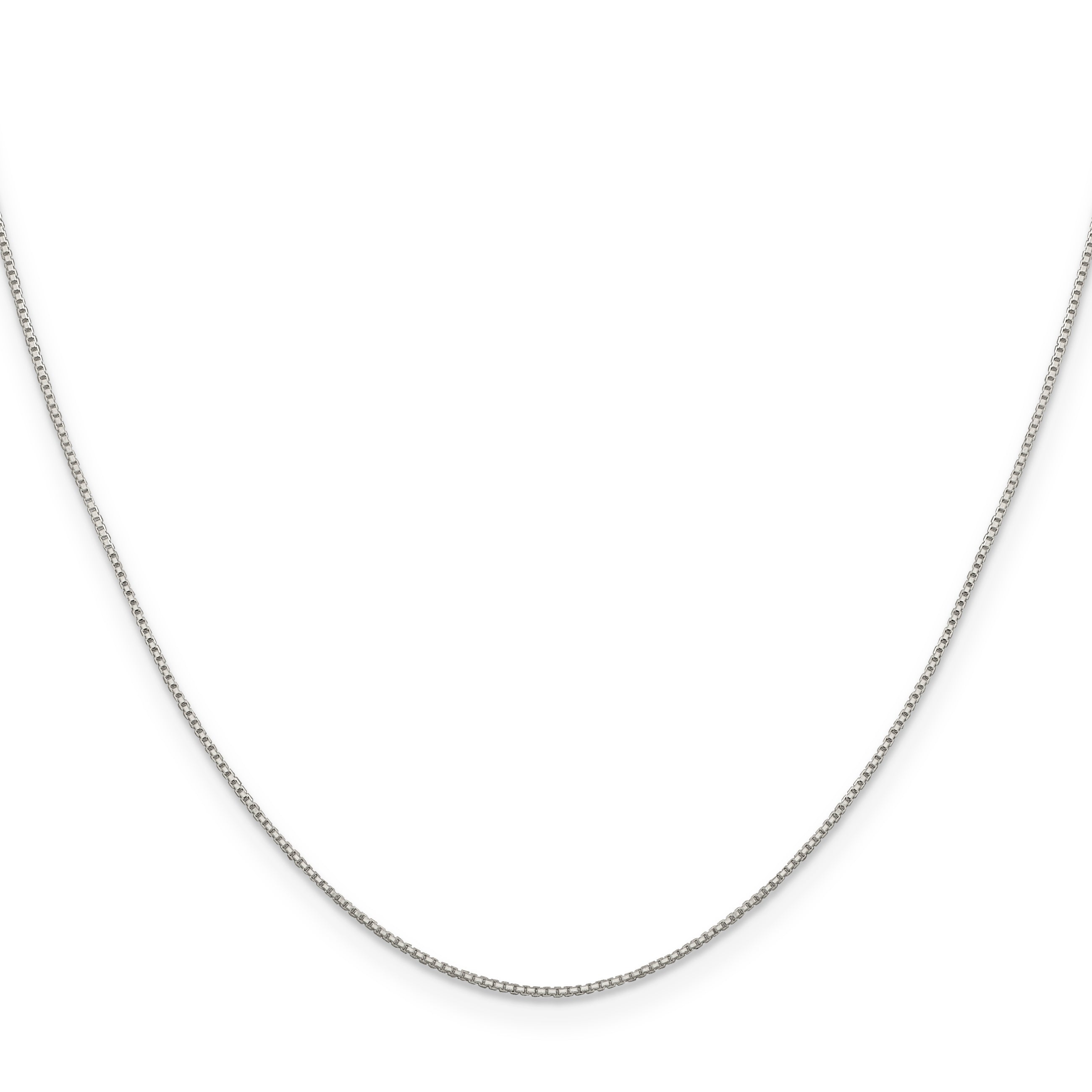 8-Sided Box Chain Necklace in Sterling Silver, 0.8mm Secondary image