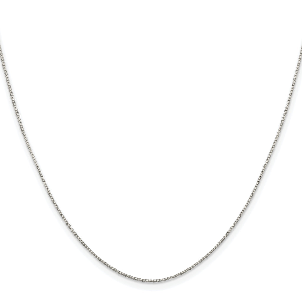 Sterling Silver Rhodium-plated .8mm 8 Sided Box Chain