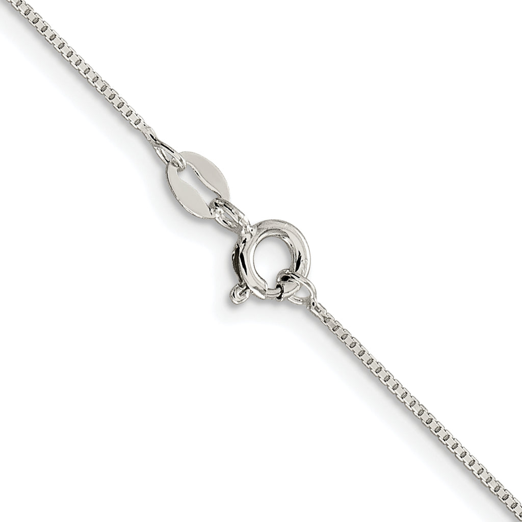 Sterling Silver Rhodium-Plated Box Chain Necklace 0.8mm