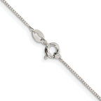 Sterling Silver Rhodium-Plated Box Chain Necklace 0.8mm