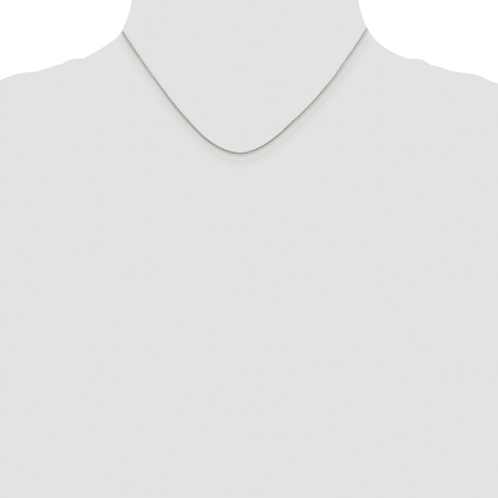 Sterling Silver Rhodium-Plated Box Chain Necklace 0.8mm